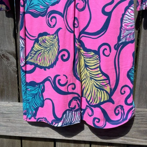 Lilly Pulitzer Pink Leaf-Print Midi Dress - Picture 8 of 11